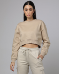 Sudadera Corta Casual para Mujer – Crop Top Manga Larga -