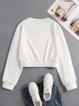 Crop Top Blanco para Mujer – Cuello Redondo | Bonito Diseño | Talla M