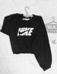 Sudadera Crop Top Nike Dama – Negra | Talla S