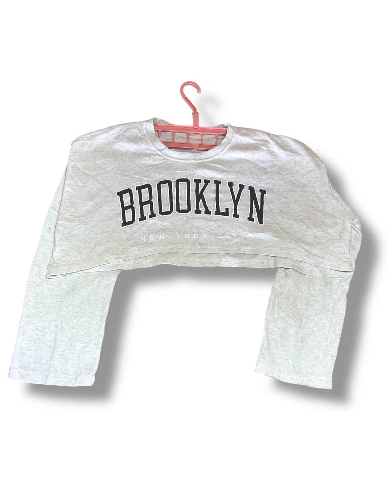 Sudadera Crop Top Brooklyn Dama – blanco Claro | Talla L