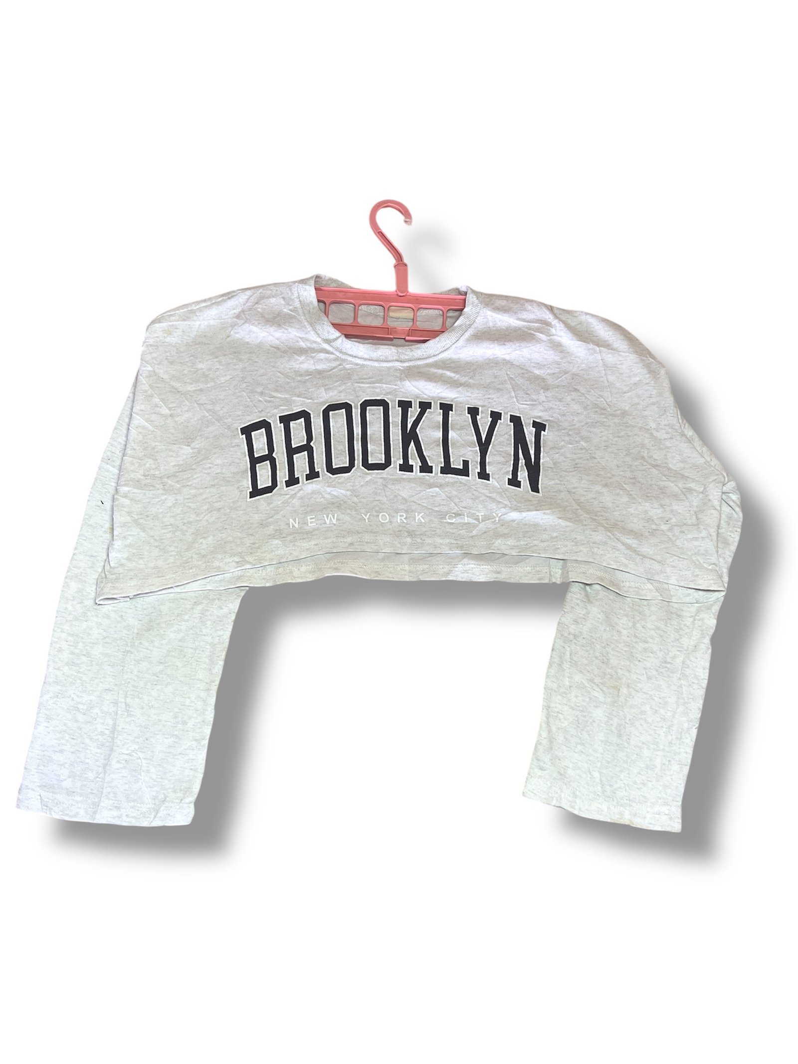 Sudadera Crop Top Brooklyn Dama – blanco Claro | Talla L