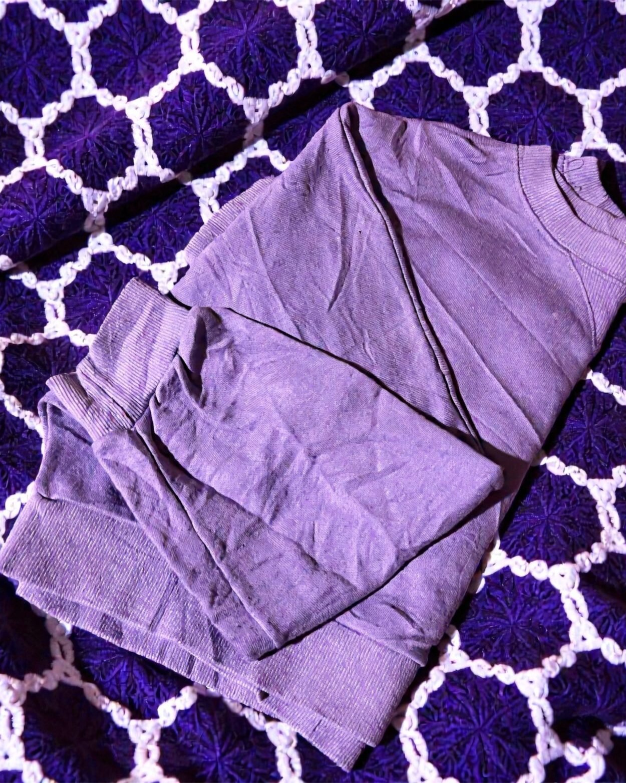 Crop Top Manga Larga Dama Lila – Cuello Redondo | Talla S