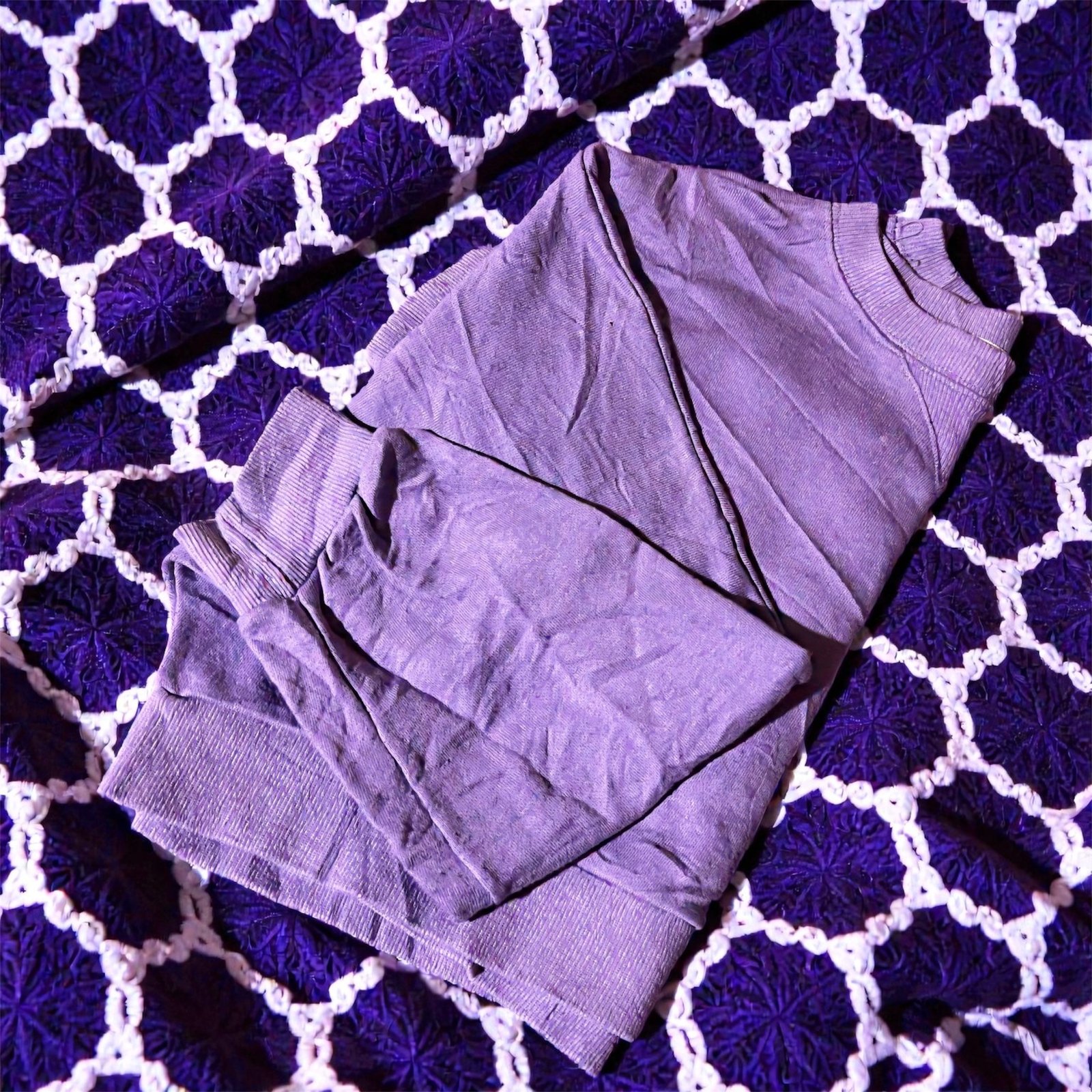 Crop Top Manga Larga Dama Lila – Cuello Redondo | Talla S