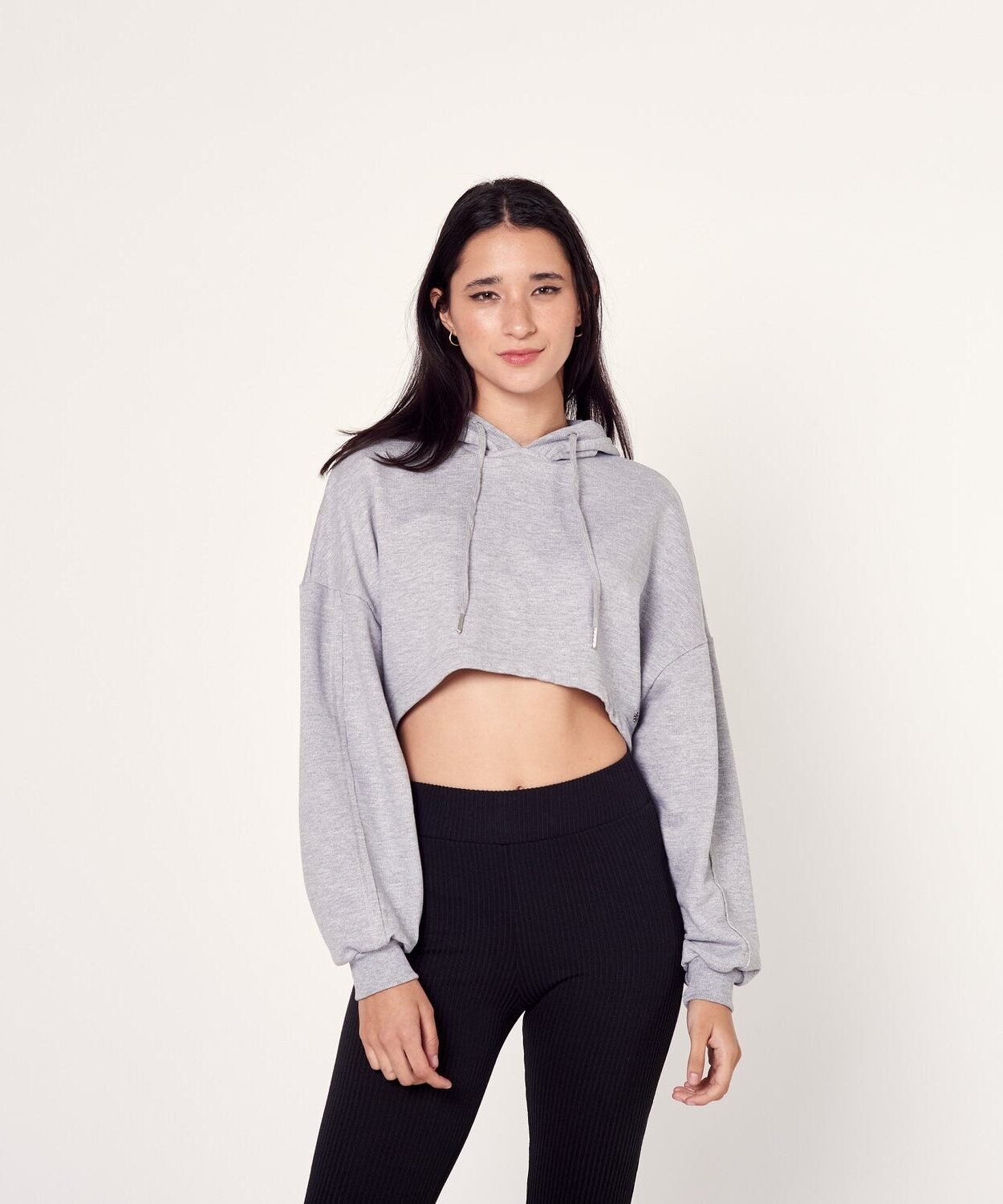 Crop Top con Capucha para Mujer –Capucha Doble Forro | Talla XS